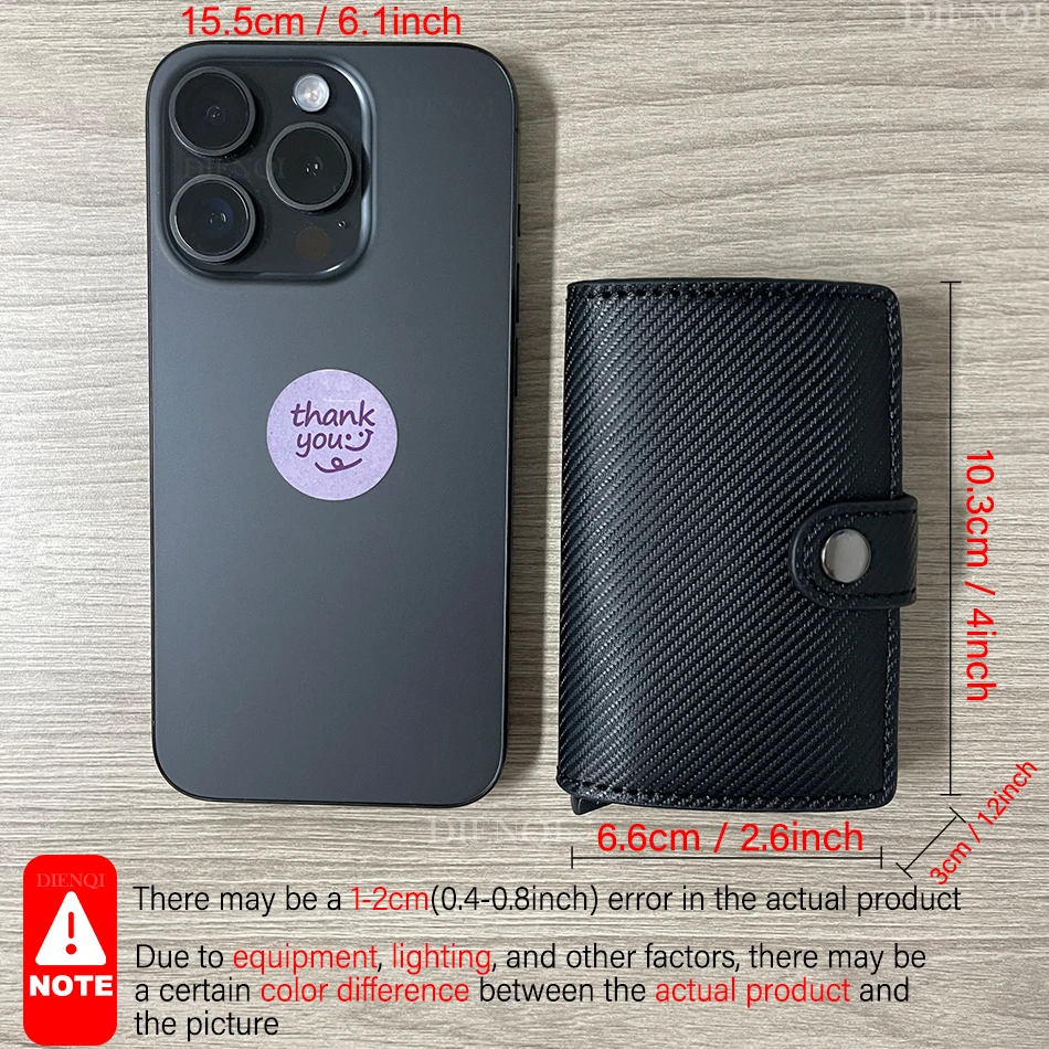 Tarjeteros de cuero PU, tarjetero de identificación, funda con nombre, tarjetero emergente automático con cerrojo, billeteras minimalistas, Clips para tarjetas