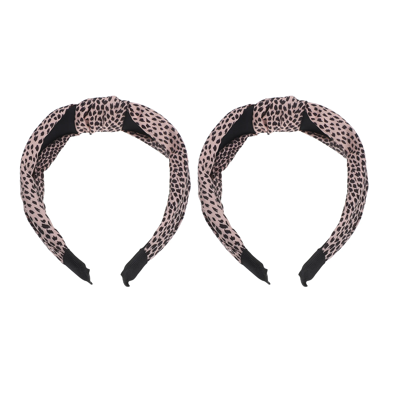 

2Pcs Chic Leopard Print Knotted Headband Wide Band High Crown Effect Soft Material Ideal for Summer Outfits and Special