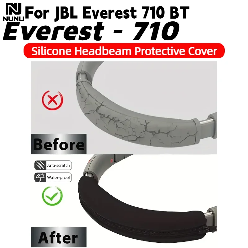 NUNU Replacement Soft Ice gel Ear Pads Cushion / Silicone zipper head beam protective cover For JBL Everest-710 Gaming Headset view 6
