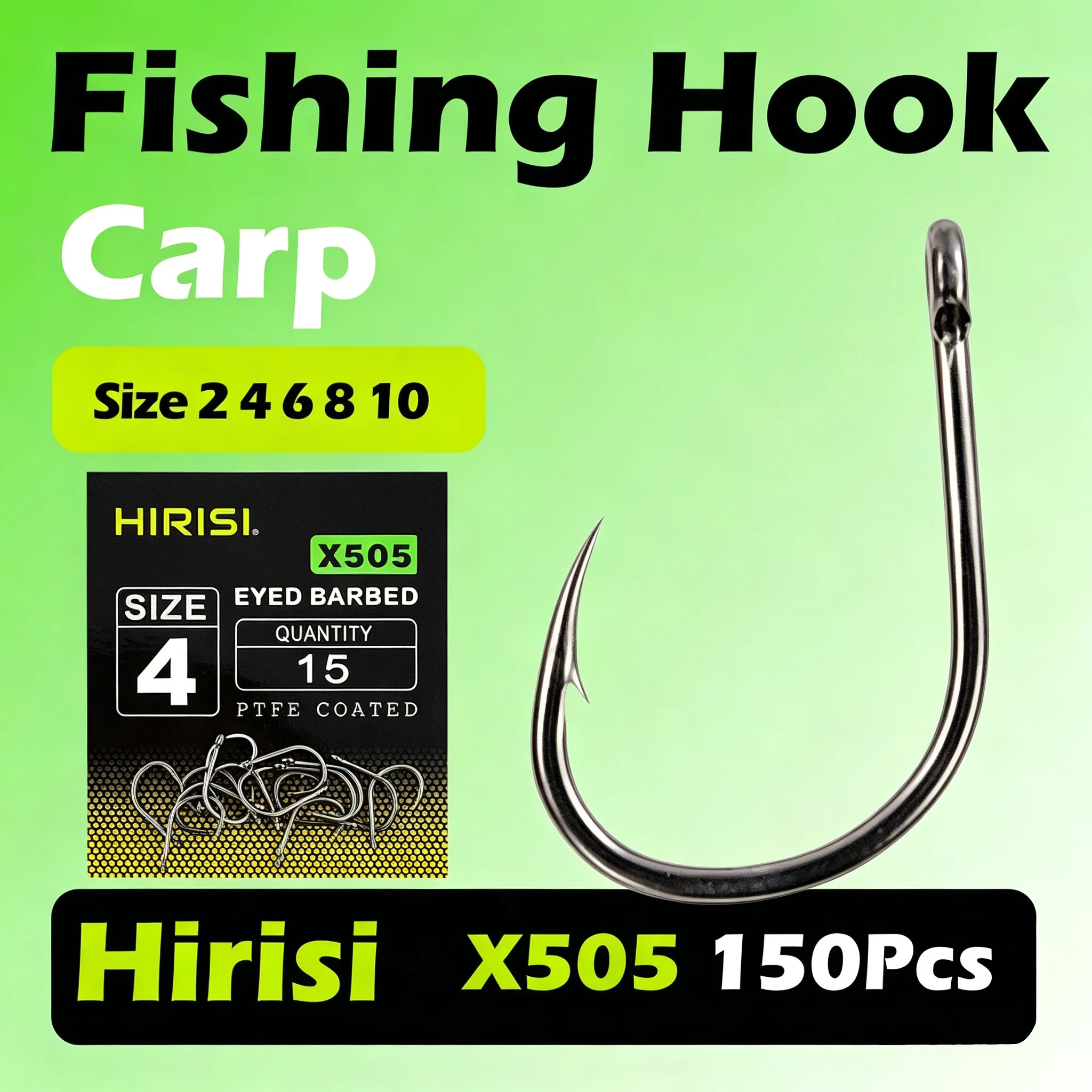 Fishing Hook Assortment - Hirisi 150 Adet X505 PTFE Kaplamalı