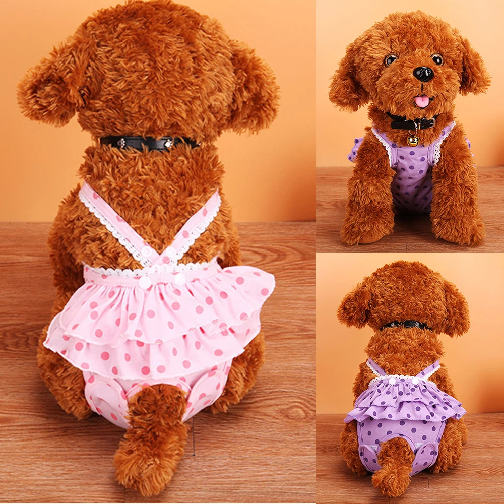 Beautiful Dot Skirt Style Pet Physiological Pants Soft Comfortable Puppy Briefs Cotton Breathable Pet Dog Sanitary Panties