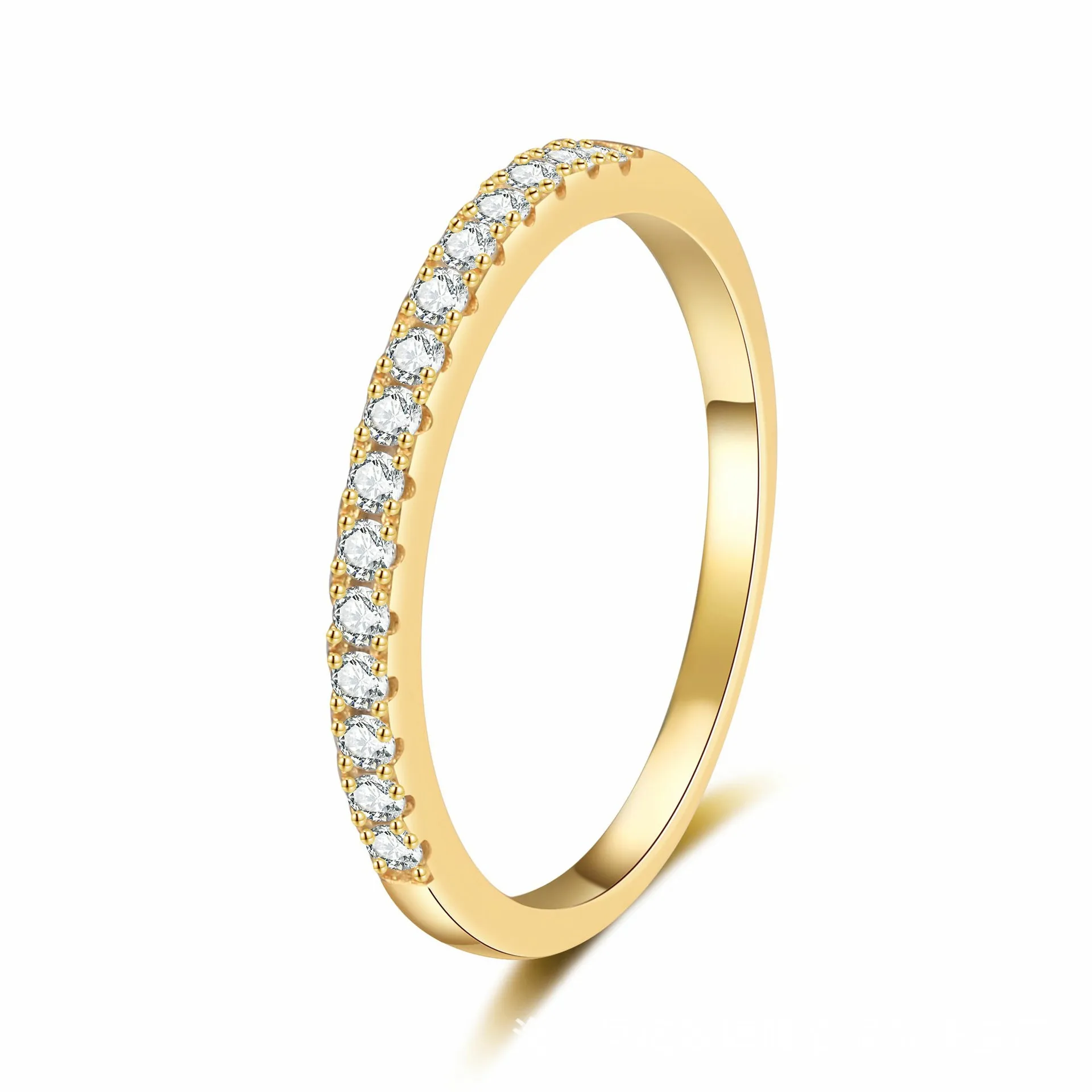 Moissanite Platinum PT950 18K Gold Tail Ring Simple Female 0.22carat Moissanite Full Diamond Light Luxury Style Ring Female