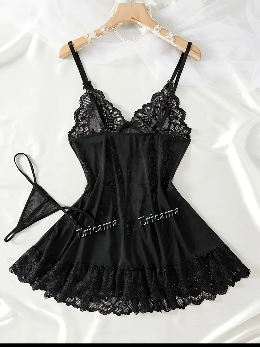 Set intimo da donna Lingerie sexy Completo da donna Lingerie Indumenti da notte Moda Set reggiseno sexy Camicia da notte Abito Babydoll Body in rete