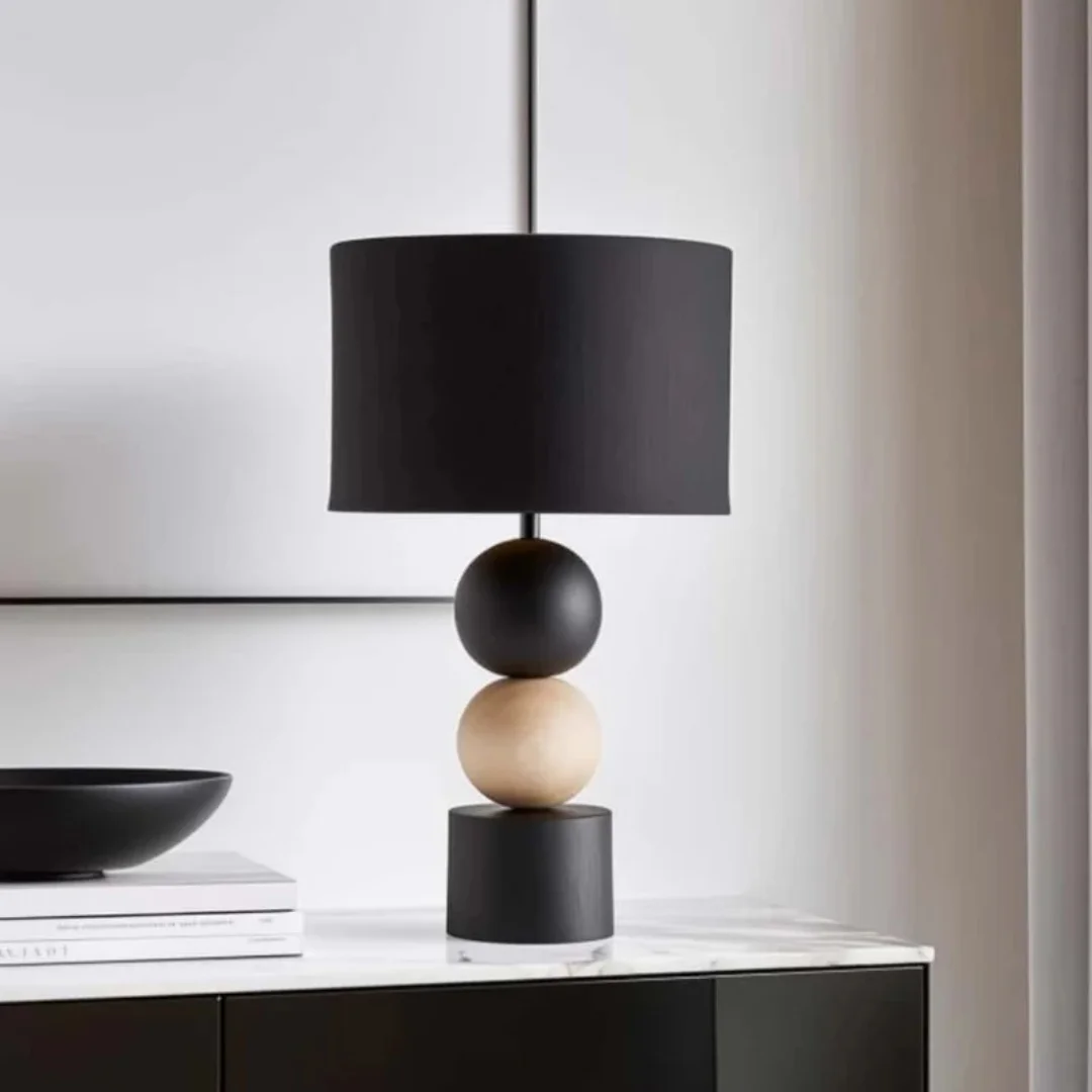 Two-color Stacked Circular Wooden Decorative Item Modern Contrasting Color Living Room Villa Wooden Handmade Decorative Piece