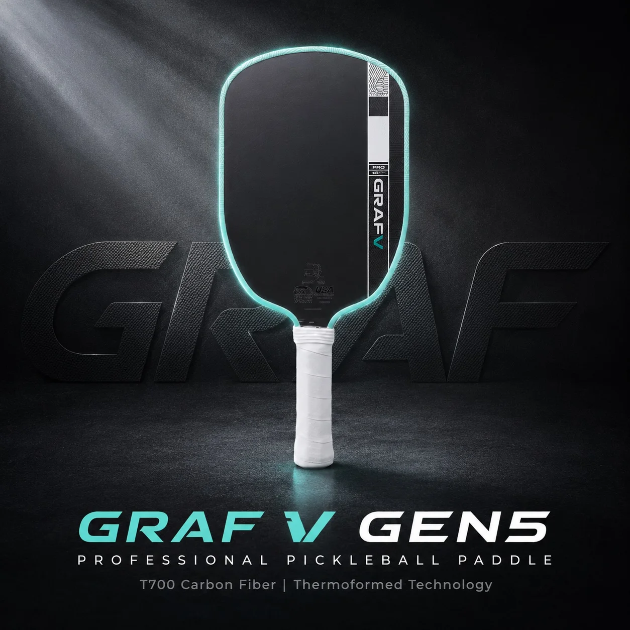 WNONSO GRAF Pro V Carbon Fiber Pickleball Paddle with Optimized Sweet Spot, Reduces Mishits for Beginner to Intermediate