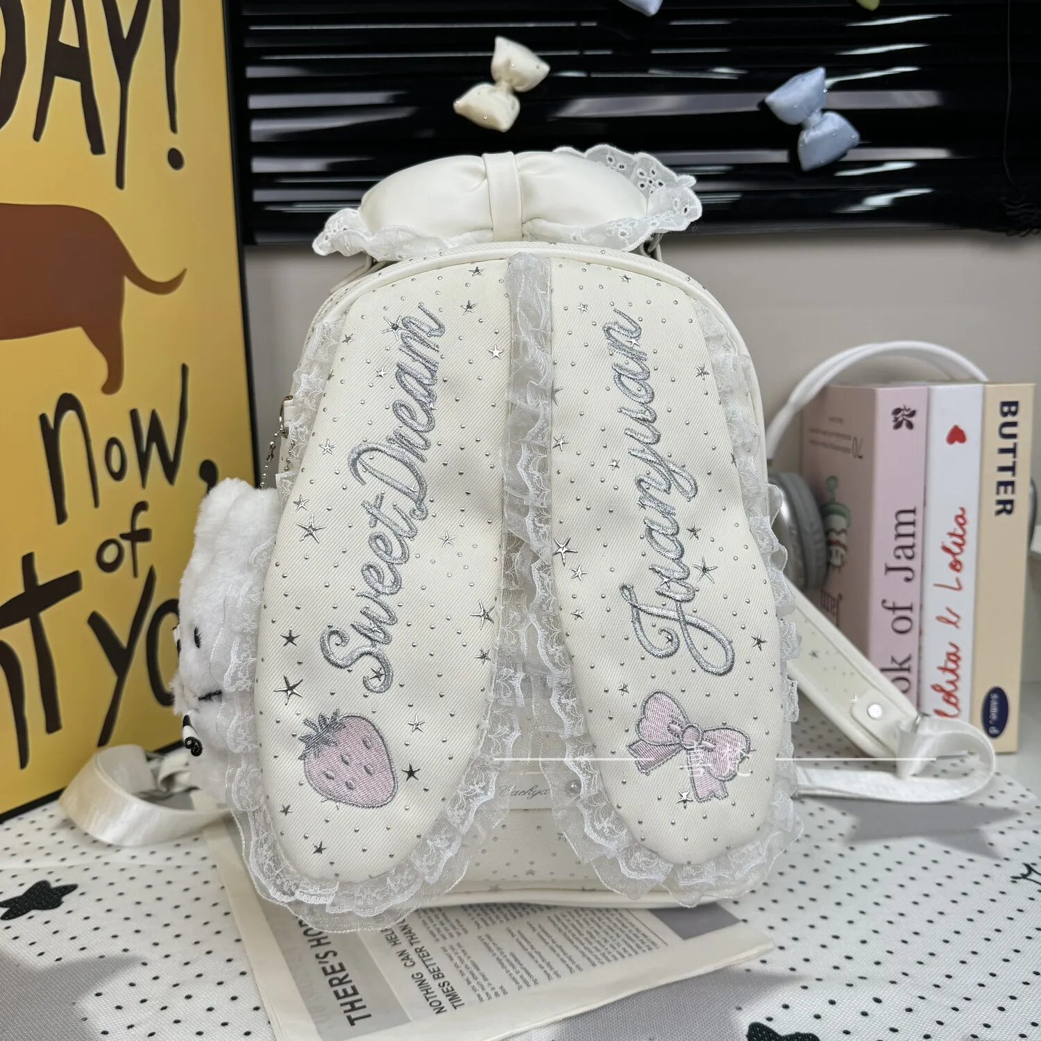 Japanese Cute Sweet Lop-eared Rabbit Backpack Women's 2026 New Letter Embroidery Student Original Large-capacity Schoolbag Girl