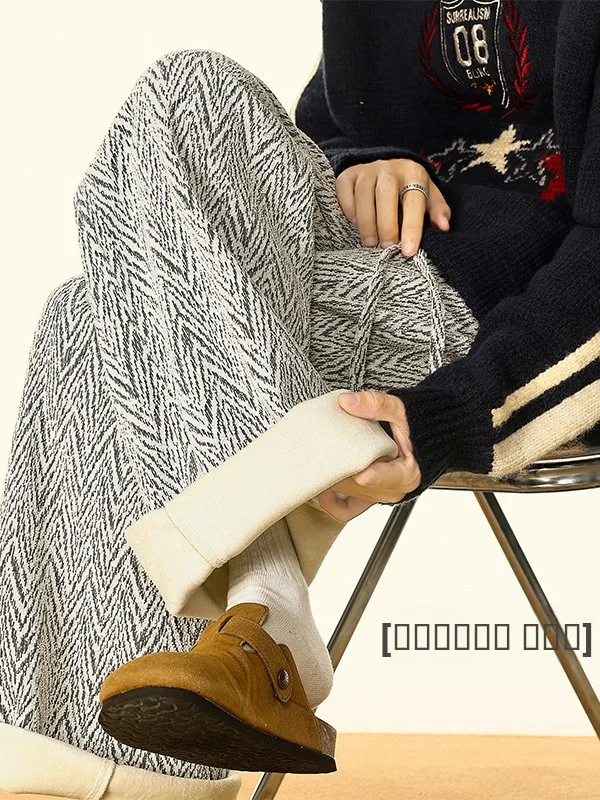 

Мужские зимние спортивные брюки Laid-ba с утепленной флисовой подкладкой, прямые, широкие, повседневные, модные, уютные