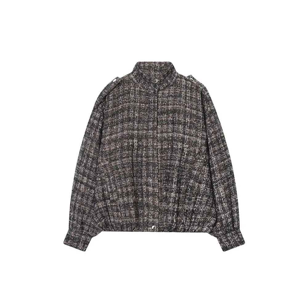 

Autumn new women's fashion metallic line pilot jacket jacket