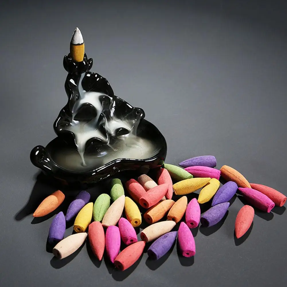 20/120Pcs Backflow Incense Cones Mixed Natural Scent Waterfall inciensos Cones Tower Incense Backflow Incense Bullet