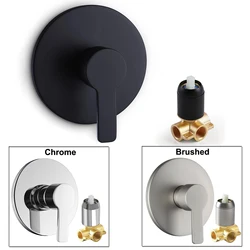 SKOWLL Single Function Shower Valve Handle kit Bathroom Control Valve Tub Rough In Valve Brass Water Mixer Valve,Polished Chrome