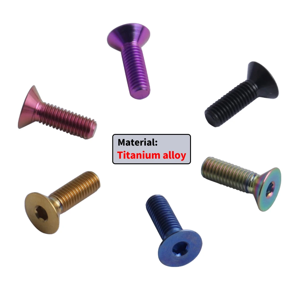 

M5x16mm Screws Car Steering Wheel Bolts Titanium Alloy Steering Wheel Screws Fit MOMO/NARDI/Works Bell Boss 6 Pcs/Set