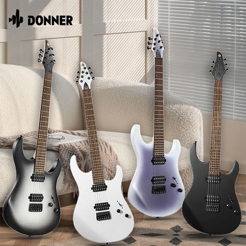 Donner DMT-100 Solid Body Electric Guitar  Matte Finish 39 Inch Metal Electric Guitar Beginner Kits with Bag Strings Strap Cable