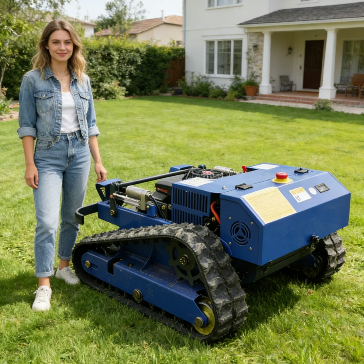 

Customized lawn mower robot high-quality industrial-grade wireless rotary all-terrain remote-controlled lawn mower for gardens