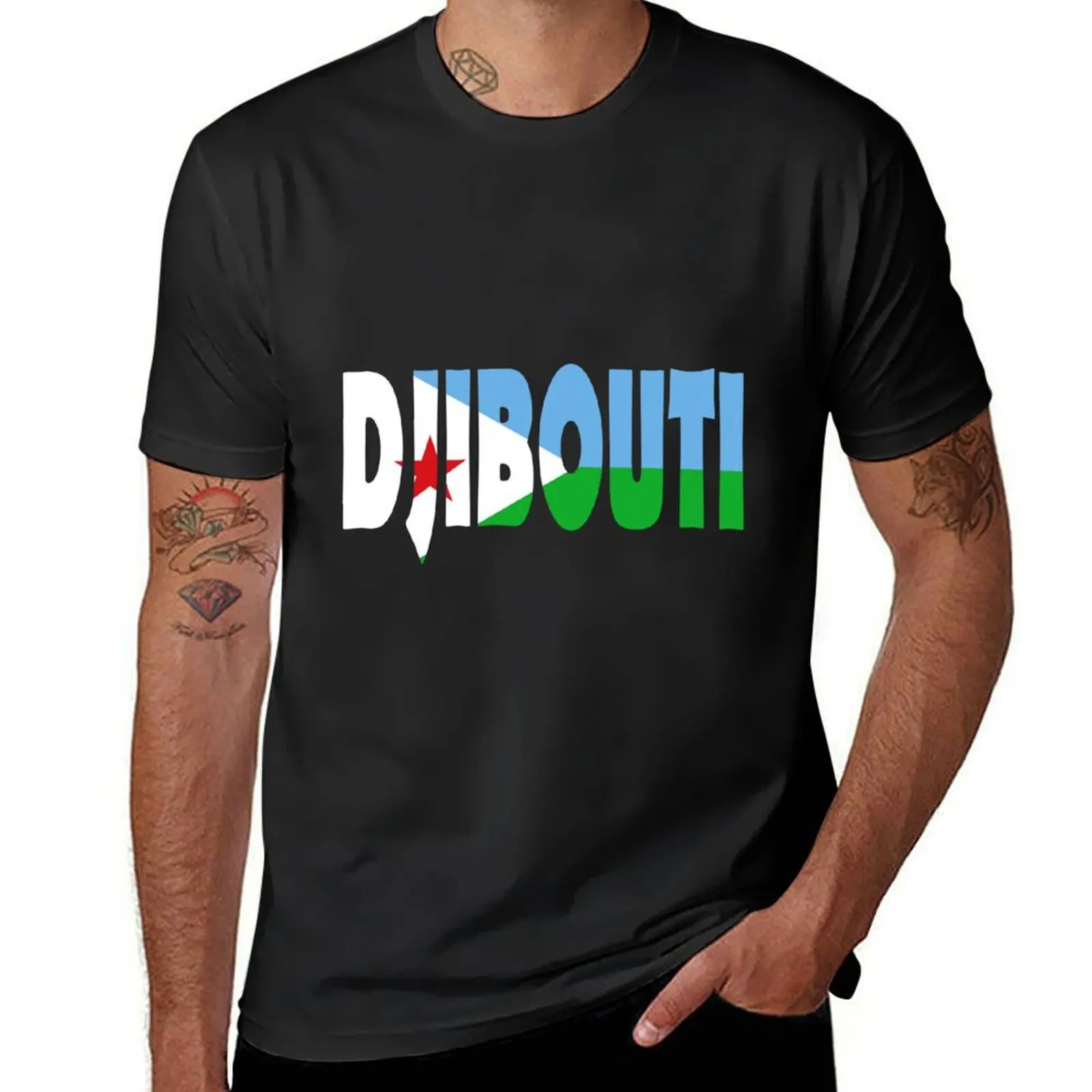 

Футболка Djibouti, забавная рубашка, хлопковая футболка с аниме, эстетичная одежда, облегающие футболки для мужчин