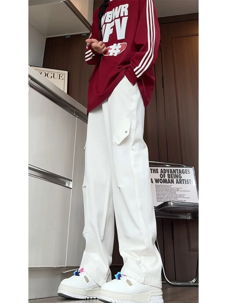 

Мужские брюки-карго с прямым кроем для весны и осени, свободные, в американском стиле, для подростков