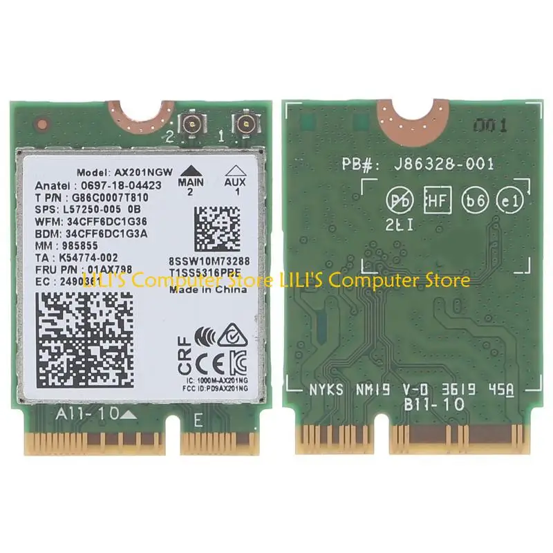 

A52B NGFF for M.2 for Key E for Key Wifi Card Dual Band Wireless AX201NGW Car