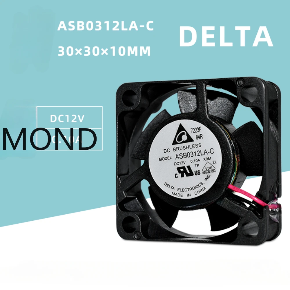 ASB0312LA-C Delta 3010 DC12V 0.10A 3CM Miniature Silent Cooling Fan