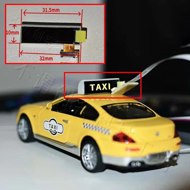 Symulowany wyświetlacz dachowy z przewijanym tekstem i czcionką do samochodów RC typu Crawler 1/10, TRX4, Defender, AXIAL SCX10, RC4WD, D90, Tank 300, TF2, TRX6