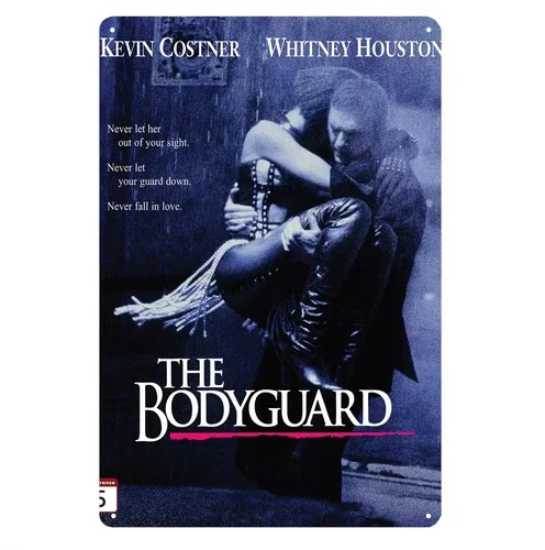 Plaque en métal de 20x30cm avec affiche de film The Bodyguard Kevin Costner - Aluminium