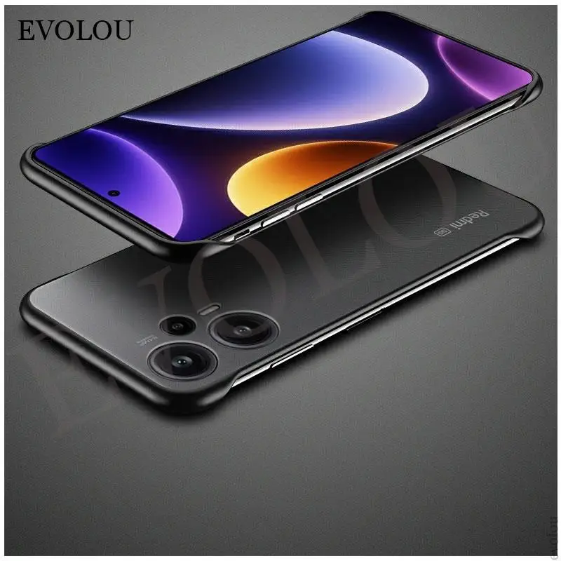 POCO F5 Frameless Phone Case For Xiaomi Poco F 5 5G F5 Pro Redmi Note 12 Turbo Note12 Pro Plus K60 Pro Matte Hard PC Back Cover