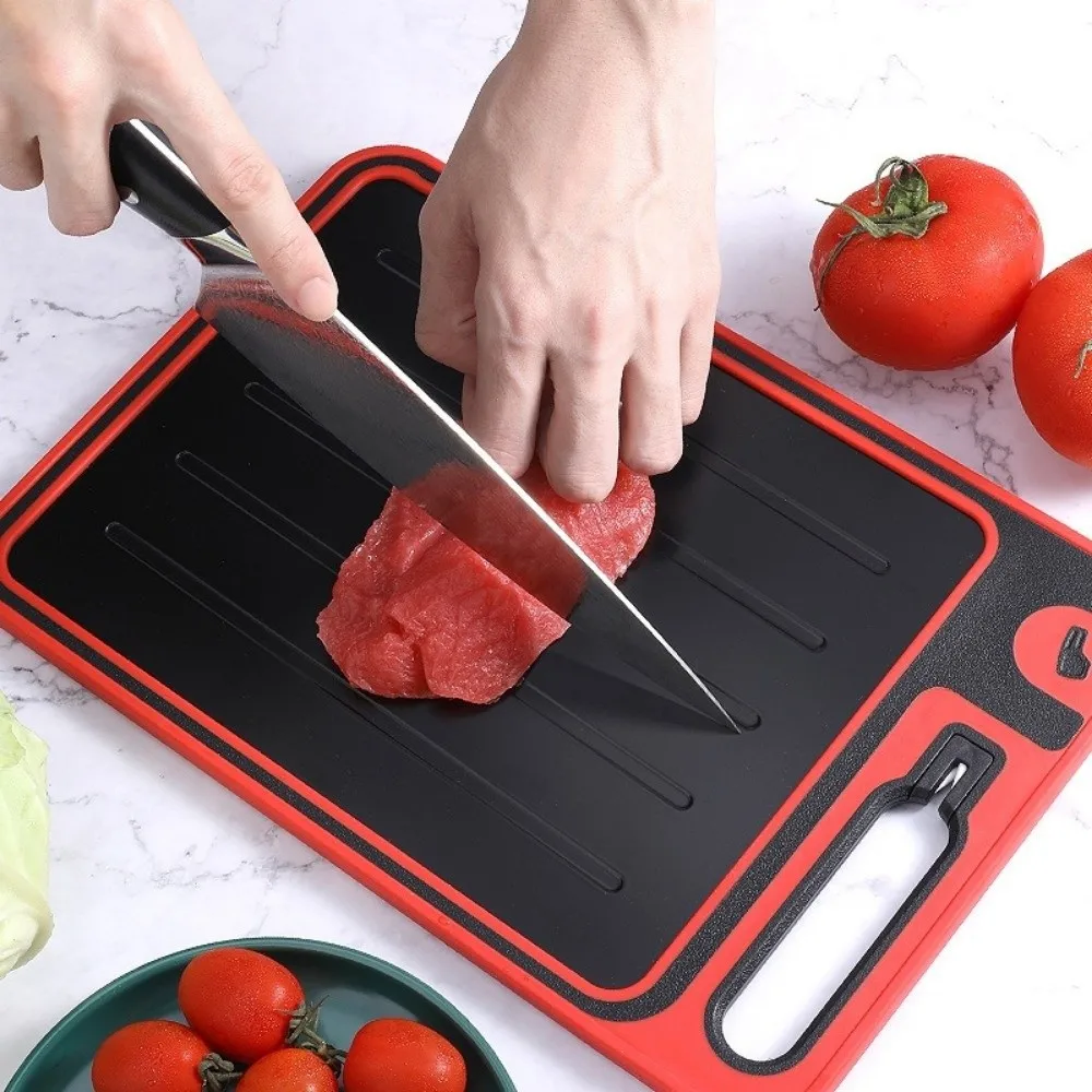 PP and Aluminum Alloy Double Sided Cutting Board Rectangular Mold Resistant Fast Defrosting Tray with Handle Thawing Plate