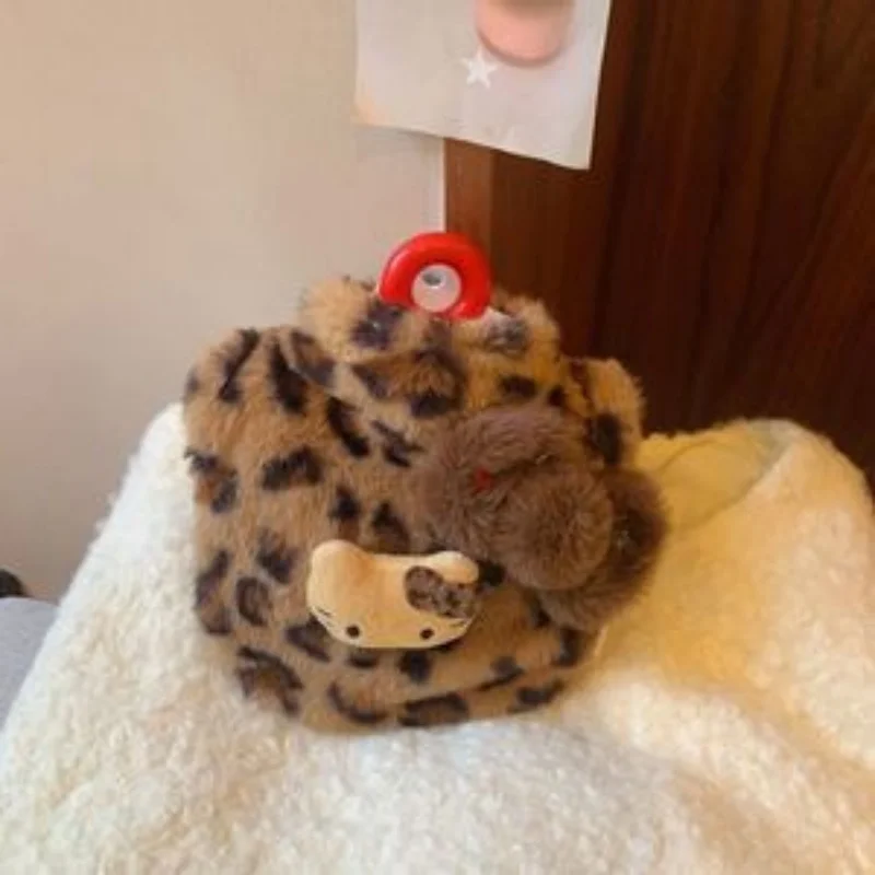 ซานริโอ เฮลโล คิตตี้ ตุ๊กตาขนนุ่มลายเสือดาว พร้อมซิลิโคนด้านใน ให้ความอบอุ่นมือ ถุงน้ำร้อนแบบเติมน้ำ ของขวัญวันหยุด