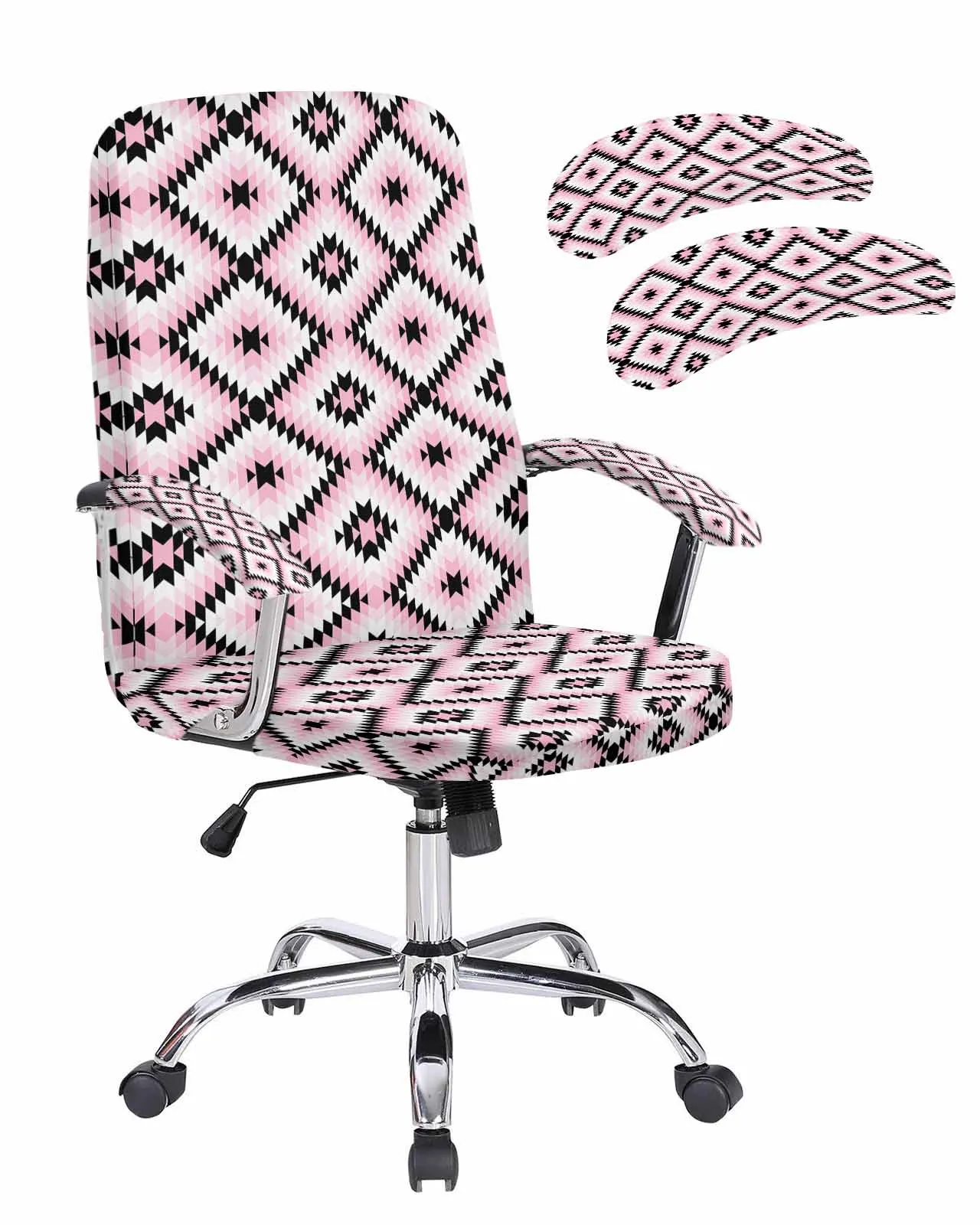 보헤미안 아즈텍 모로코 핑크 탄성 사무실 의자 커버, 게임용 컴퓨터 의자, 안락 의자, 보호대 시트 커버