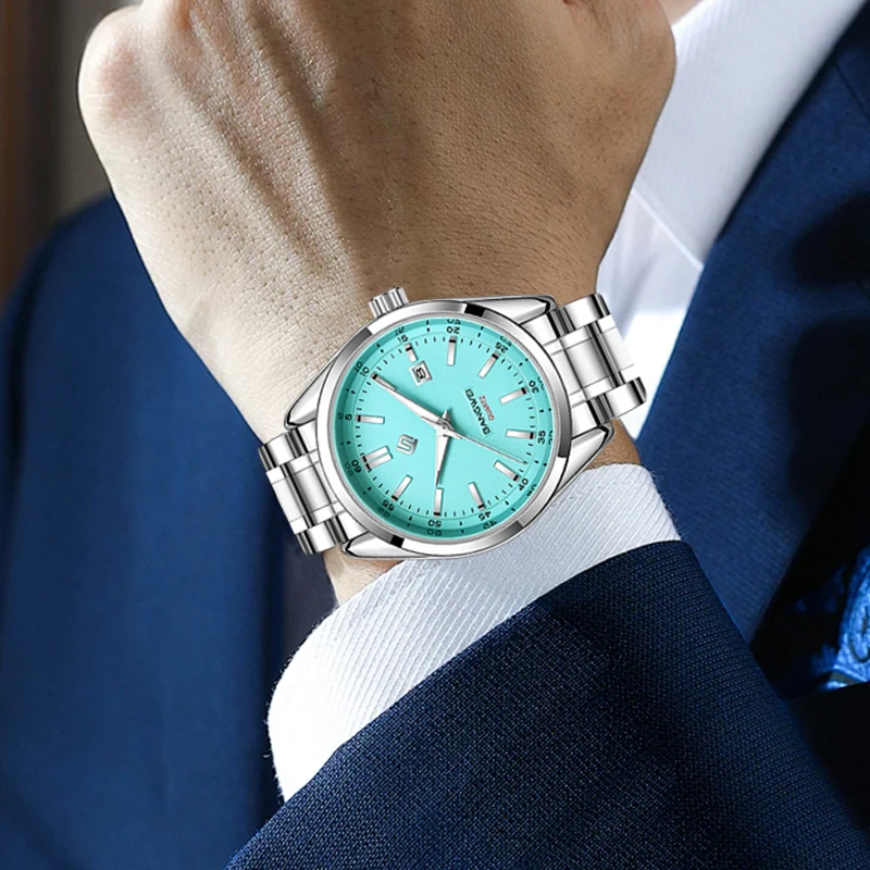 LIGE Moda Luxo Homem Relógio Design Simples Relógios de Negócios Clássico Calendário À Prova D 'Água Inoxidável Relógios Casuais de Quartzo para Homens