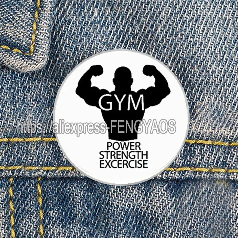 GYM Brooch for Bodybuilder I Love Weightlifting Badge Sport Pins Gift for Fitness Enthusiasts