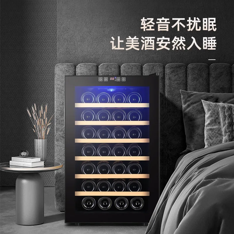 Manufacturer wholesale 28 electronic constant temperature wine cabinet BW-70D1 touch screen, wooden shelf supports export