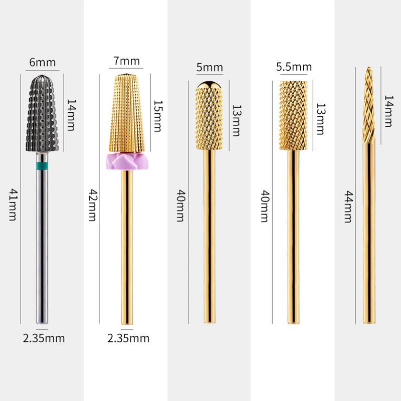 Punta da trapano per unghie in acciaio al tungsteno Punte per macchina per manicure elettrica Punte per fresa Teste abrasive Accessori per strumenti per manicure