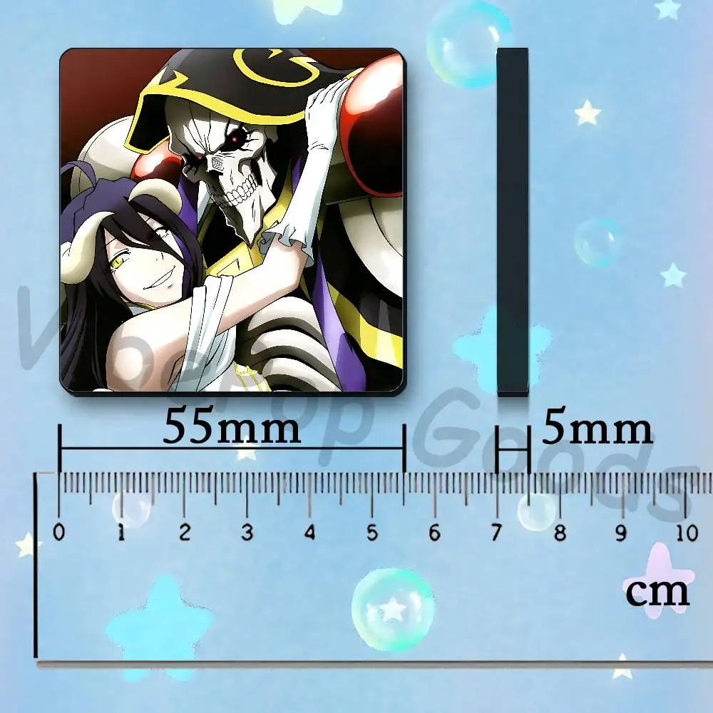 Albedo Ainz Ooal Gown O-Overlord Refrigerator Magnets Square Tiles with Magnetic Sheets Printed for Decoration Collect 55mm