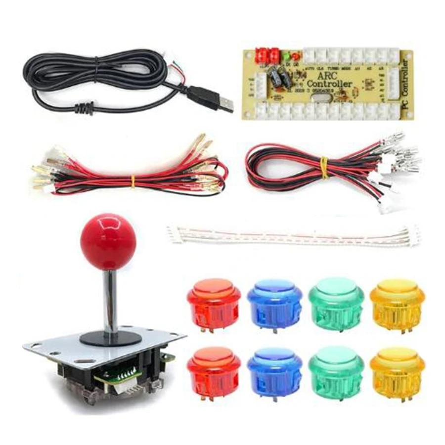 Copy SANWA Game Machine Arcade Console DIY Kit 8 Way Joystick Push Buttons For PC Raspberry Pi Zero Delay USB Board Controller
