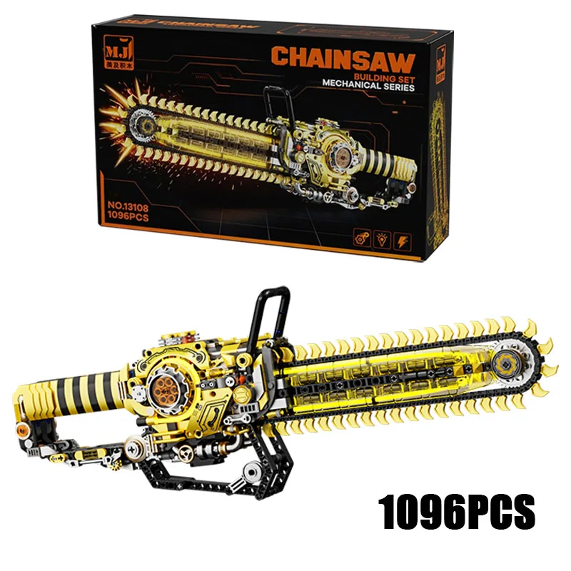 

1096PCS Creative Mechanical Chainsaw Building Blocks With Power Motor LED Light Construction Bricks Toy Gift for Friends
