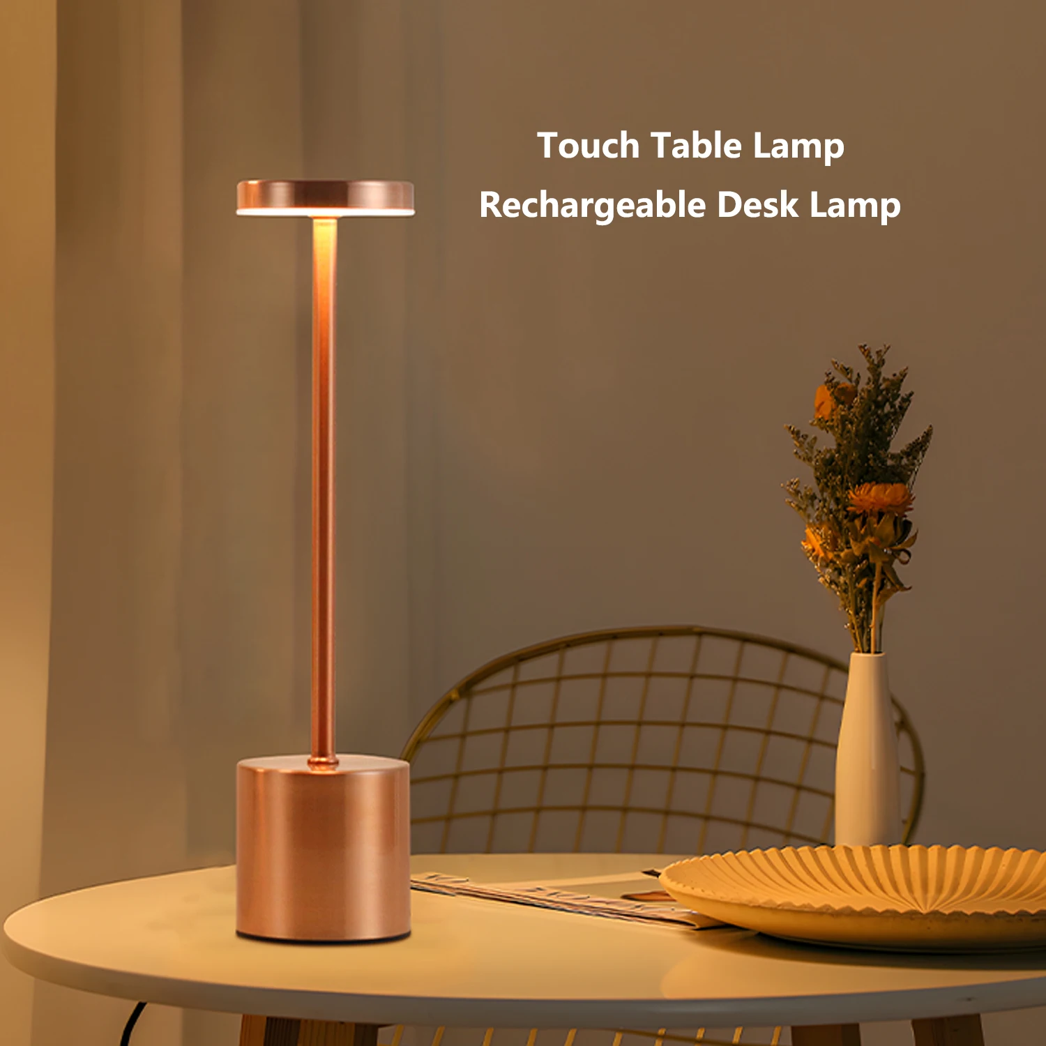 Rechargeable Wireless LED Table Lamp Lamps for Room Decor Mood Light Living Room Lights Dining Table Camping Long Stand Lighting