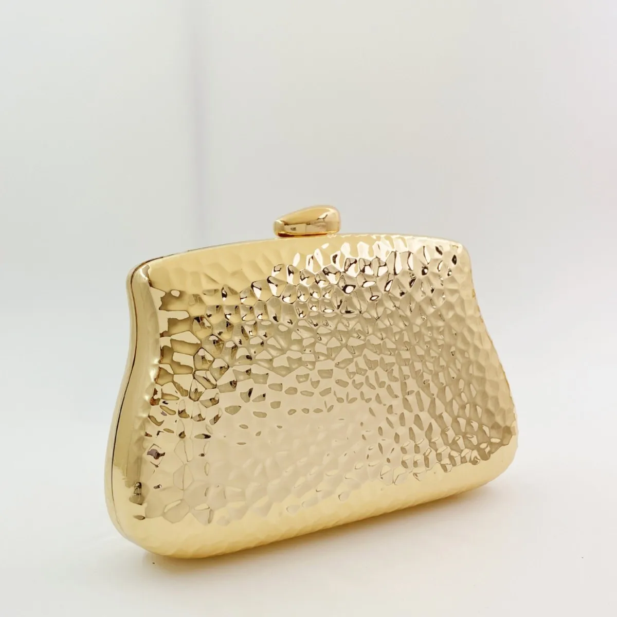 Border metal dinner  women's gold dinner  dress bag glossy small concave and convex chain  single shoulder crossbody