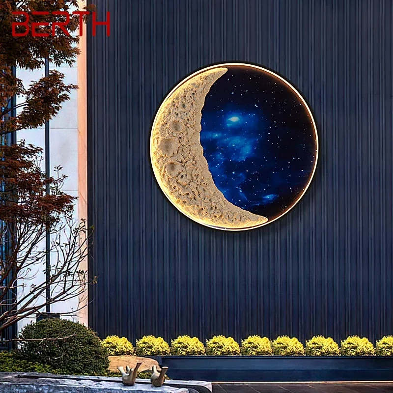 BERTH Outdoor Mural Lamp outer space Creative Circular Landscape Waterproof Mural Outdoor Villa Courtyard Decoration Painting