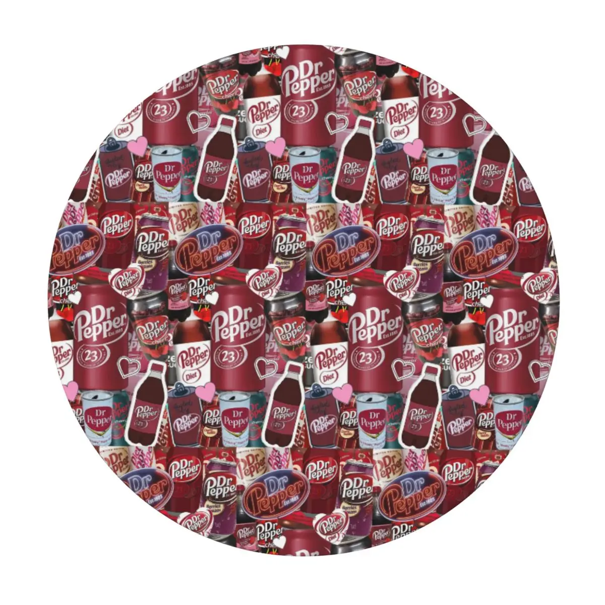 Dr Pepper Waterproof Round Tablecloth Oilproof Table Cloth for Kitchen Events Dining Table Cover