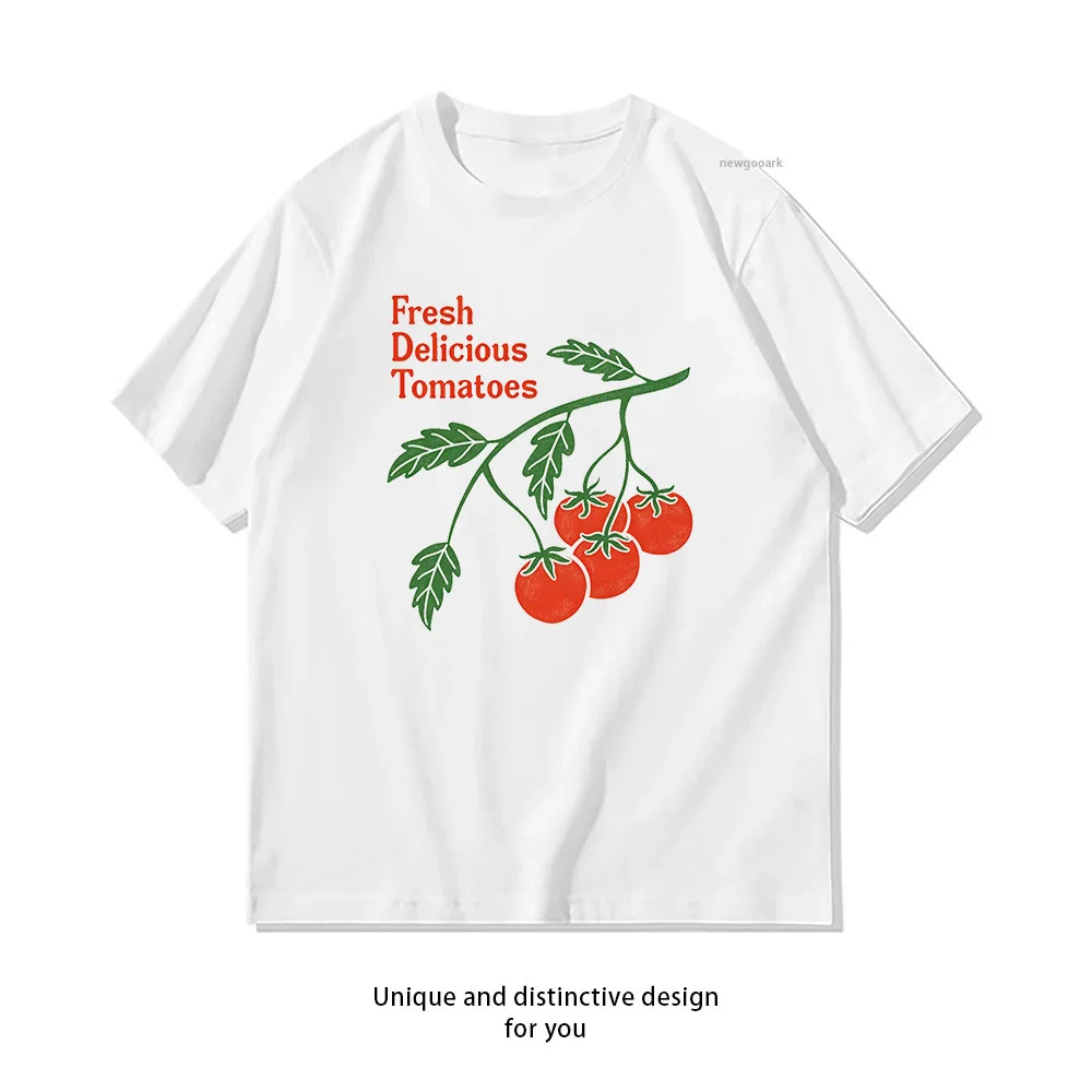 Fresh Delicious Tomatoes T-shirt Woman Man Summer Cotton Graphic T Shirts Adult Casual Streetwear Camisetas Tops Classic O-neck