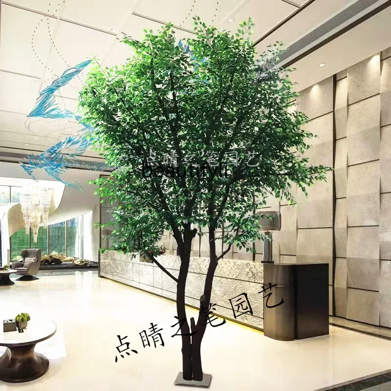 Fake Trees Simulation Banyan Tree Decorative Large Green Plants Ground Floriculture New Year's Wish Happiness Tree Pachira