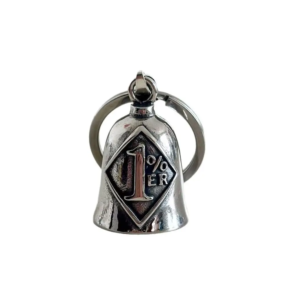 One Percent Motorcycle Guardian Bell Pendant Punk Style Evil Spirit Trap Bell Lightweight Small Size Biker Good Luck Charm