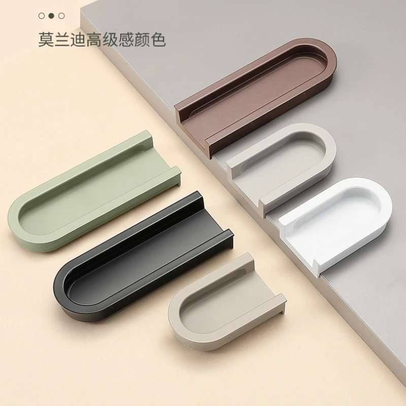 

Morandi Flush Mount Cabinet Handles Pair of Invisible Drawer Pulls for Furniture