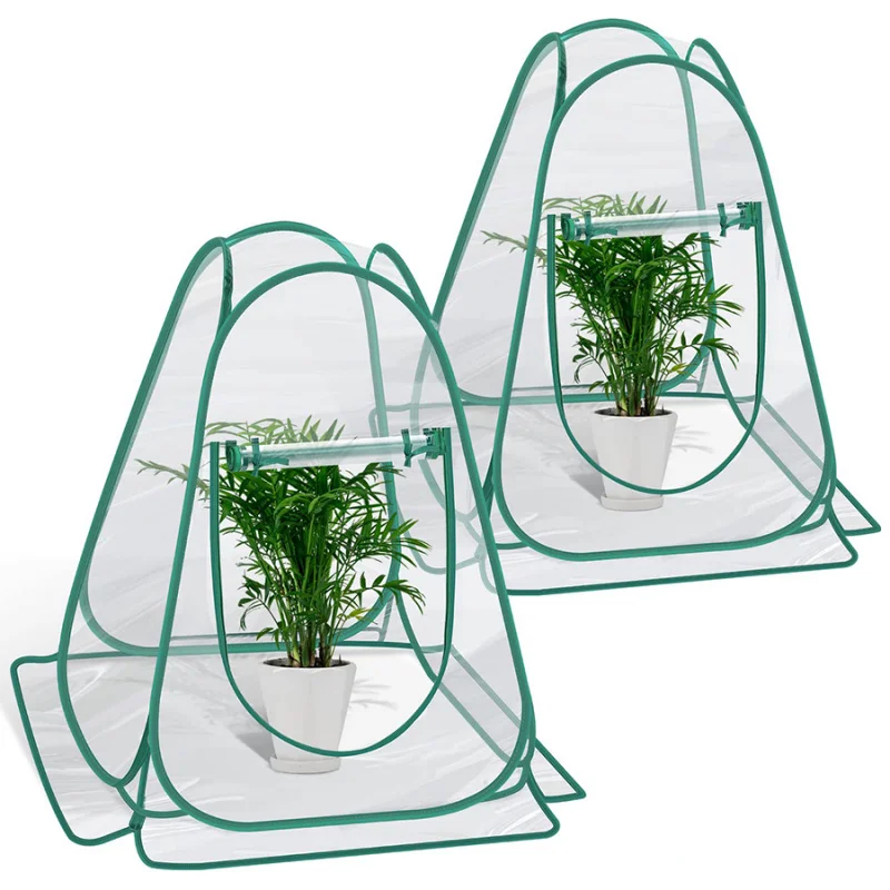 

Pop Up Greenhouse Cover Transparent Mini Outdoor Clear Portable Backyard Gardening Sunshine Tent Cold Protector Plant Frost Tool