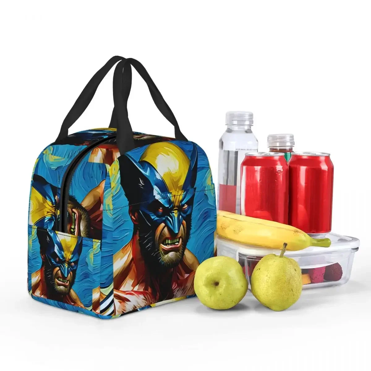 Large Capacity Boys Deadpool And Wolverine Lunch Bag Suitable The Villain In The Painted Image For Work  Ice Bag