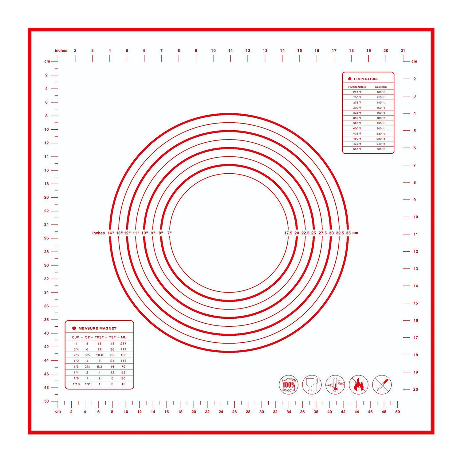 60/40cm Silicone Pad Baking Mat Sheet Kneading Dough Mat for Kitchen Rolling Dough Pizza Large Dough Skid proof Kitchen Tools