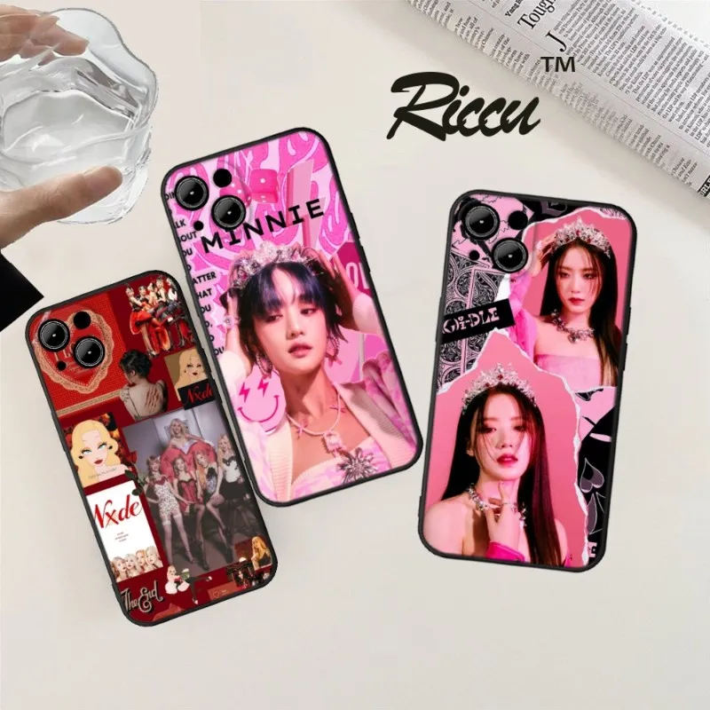 Kpop G-GIDLE I FEEL Beautiful Phone Case FOR IPhone 14 13 11 12 Pro 8 7 Plus X 13 Pro MAX XR XS MINI Black Covers