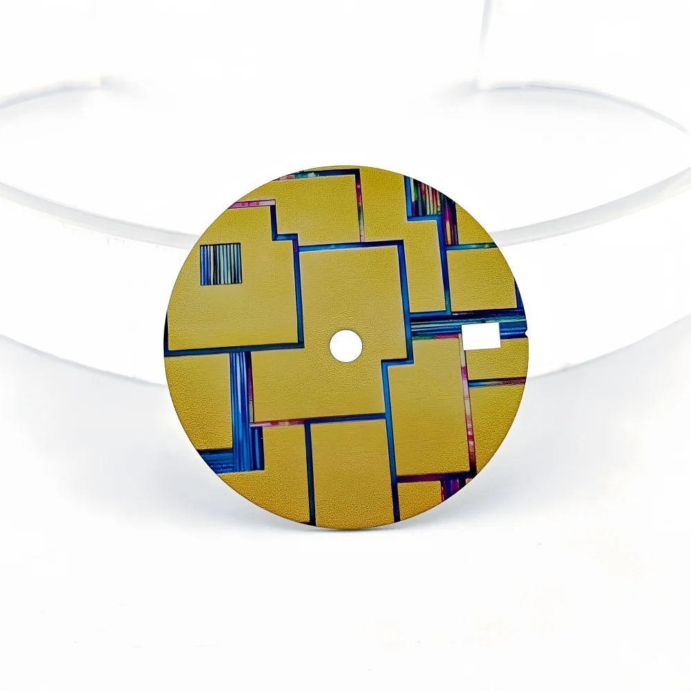 Custome DIY Logo Watch Dial 28.5mm Featuring Circuit Board Style Trace Pattern for NH35 Movements Watch Modify replace Part