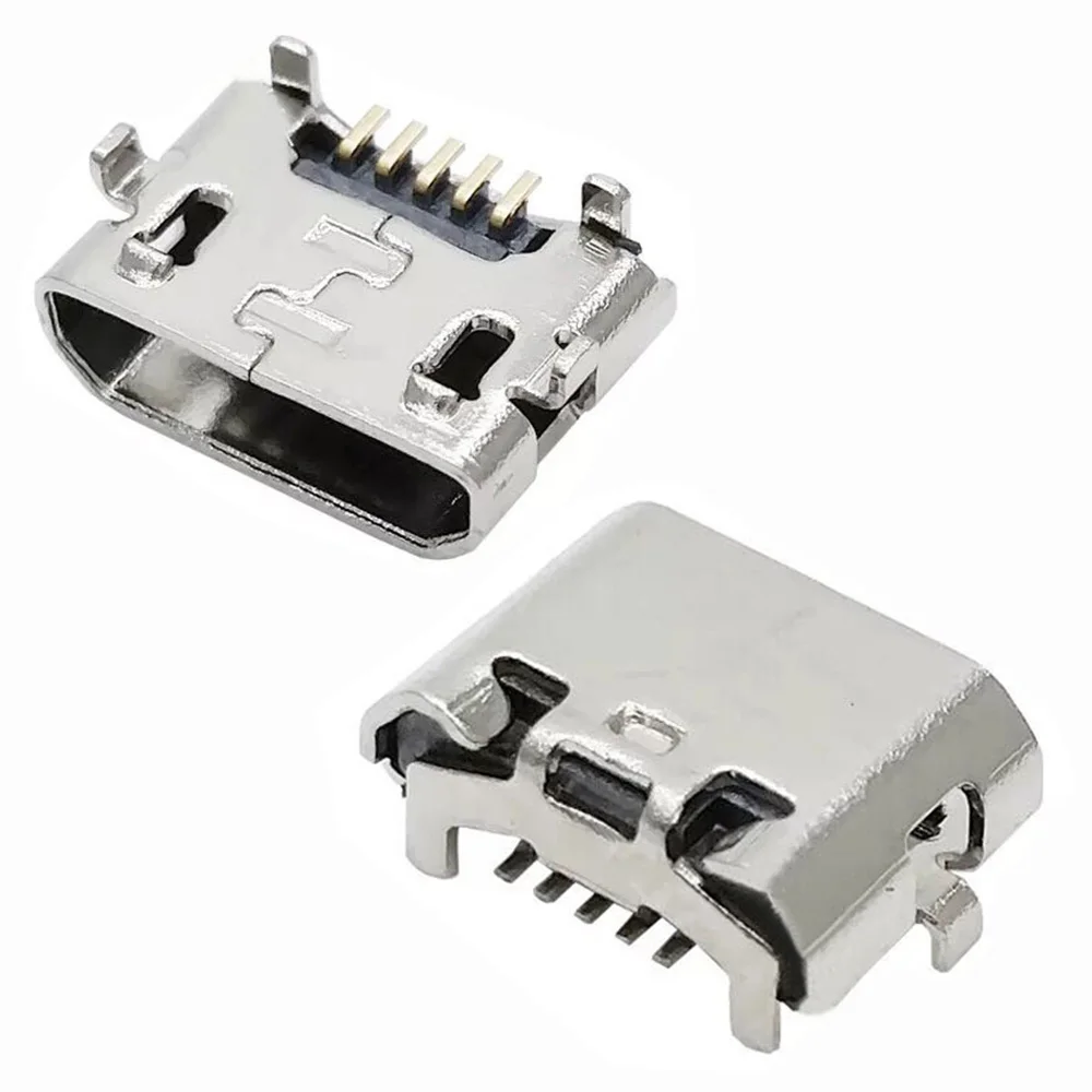 100pcs Micro USB Connector 5pin Jack Reverse Ox horn Charging Port Plug Socket Mini USB For Huawei 4X Y6 4A P8 C8817 max Lite