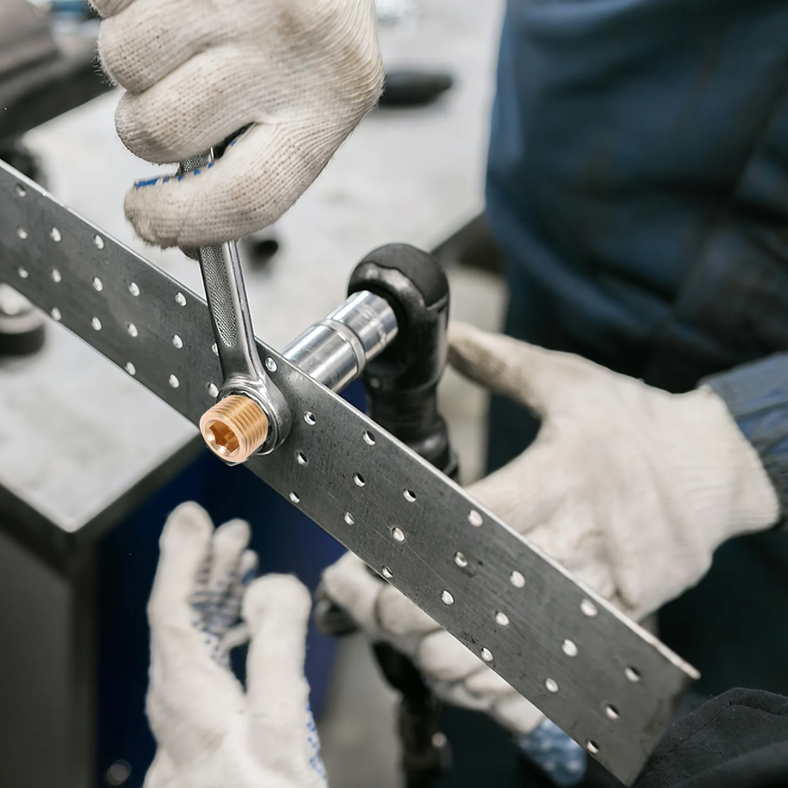 

6Pcs Brass Plug Fitting Internal Hex Npt Male Thread Socket Pipe Plugs Pneumatic Pipeline Accessories Durable Industrial Use