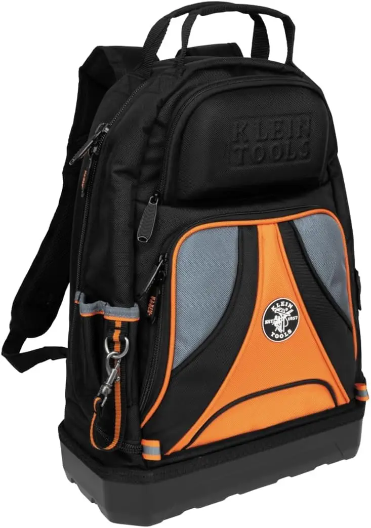 

Heavy Duty Tradesman Pro Tool Backpack with 39 Pockets and Molded Bottom for Organized Storage